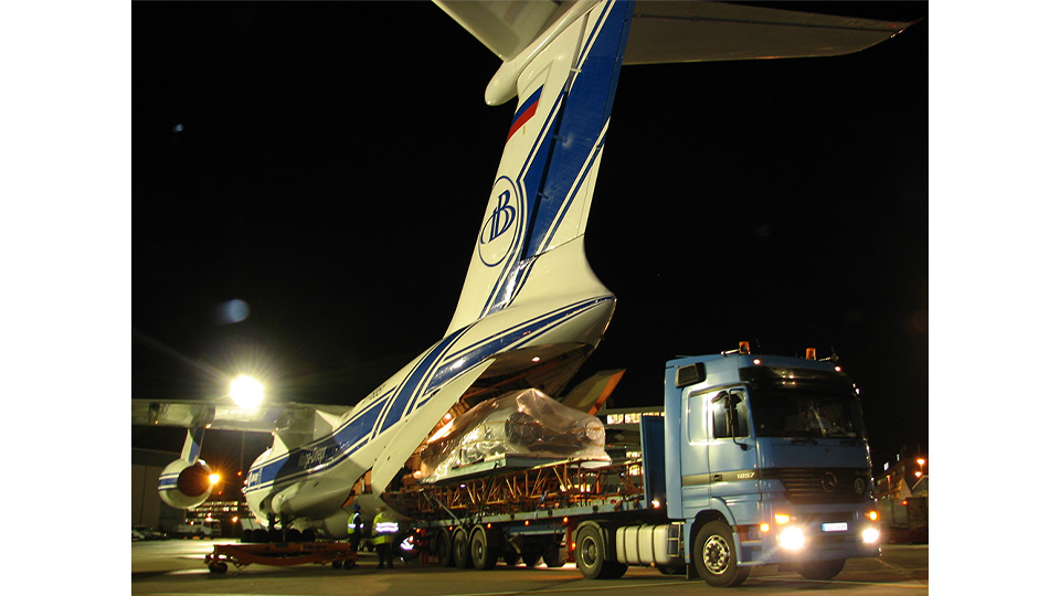 transport the equipment via charter plane